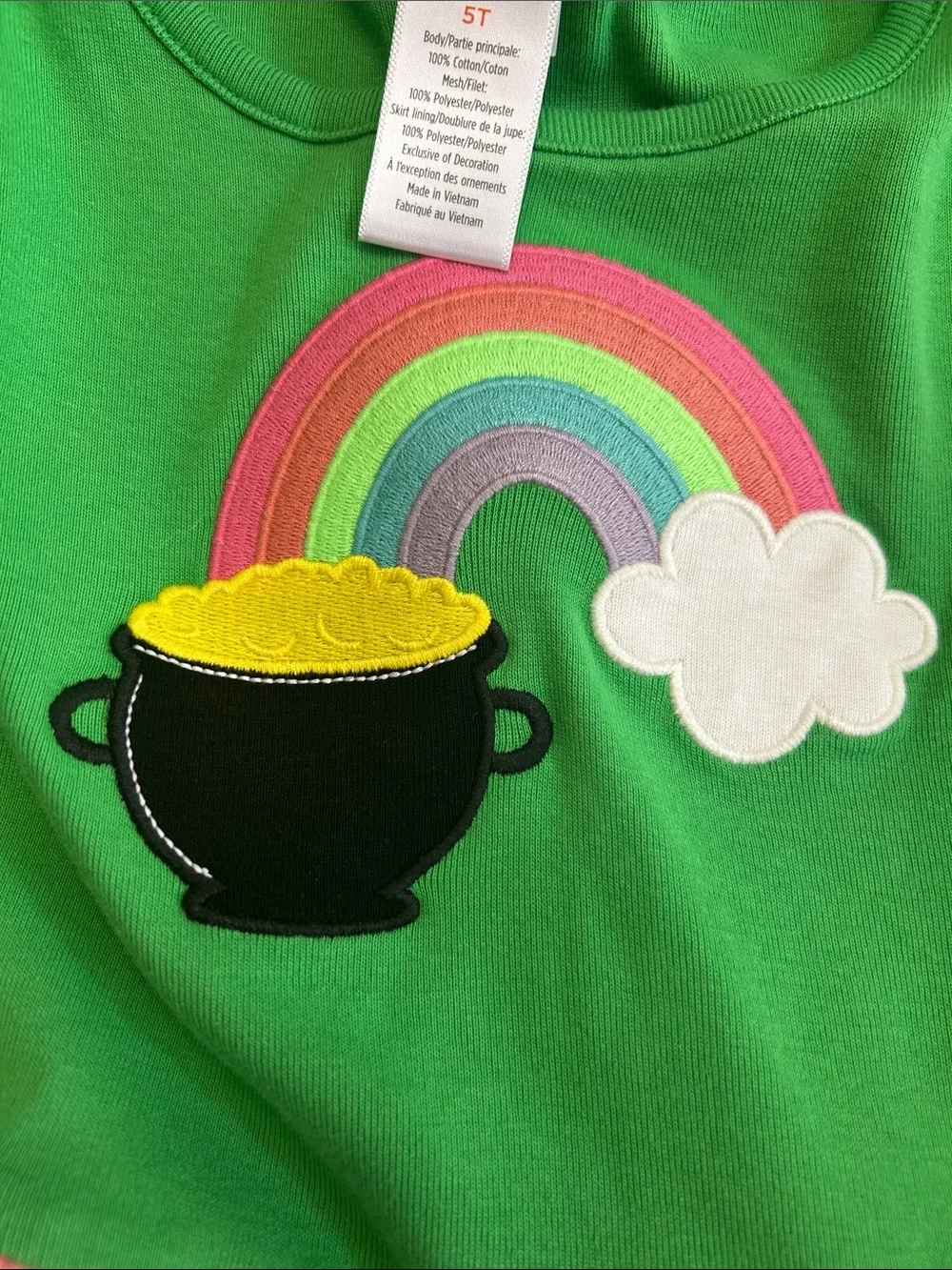 Gymboree Green Rainbow Appliqué Tulle Dress